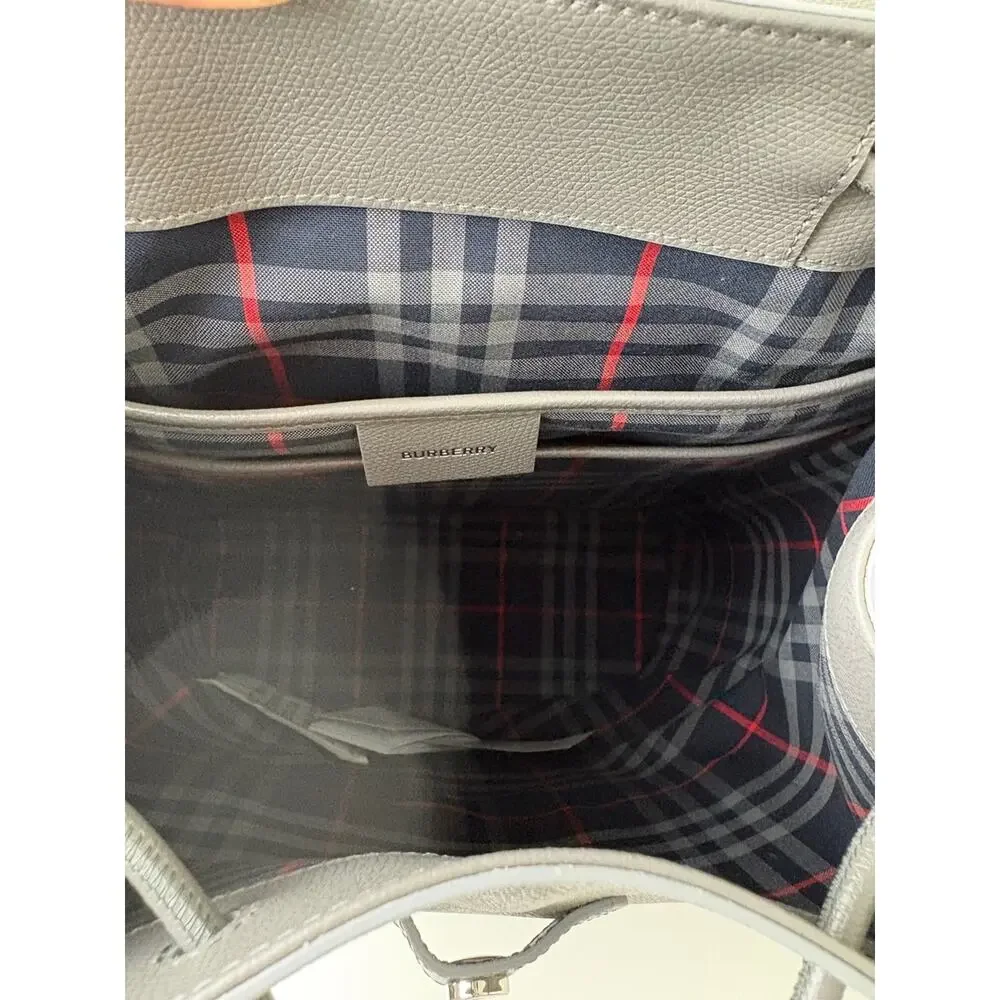 Burberry Charcoal Gray Leather Flap Backpack
